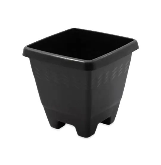 VASO QUADRADO PRETO MEDIO 6,3L 23X23X22CM DE PLASTICO