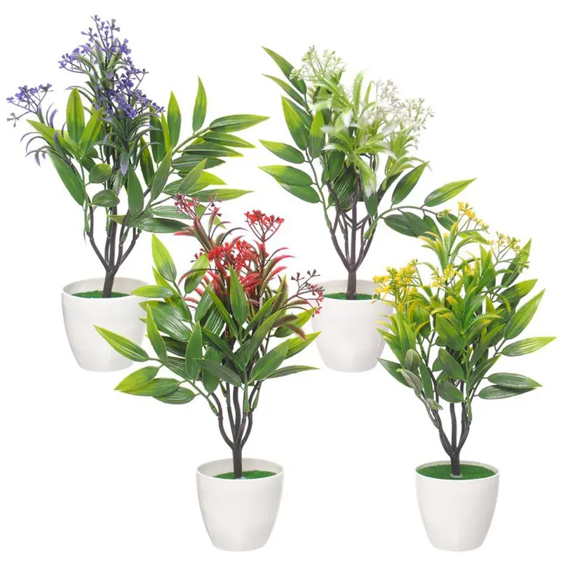 FLOR PERMANENTE COM VASO DE PLASTICO REDONDO 28X8CM DE Ø VCF