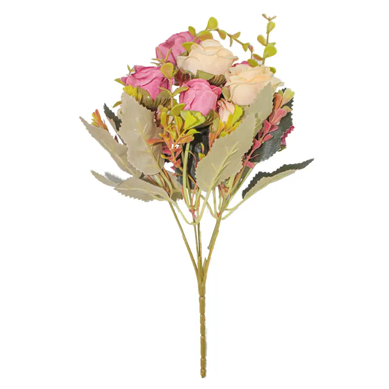 FLOR PERMANENTE BUQUE DE ROSA 31CM