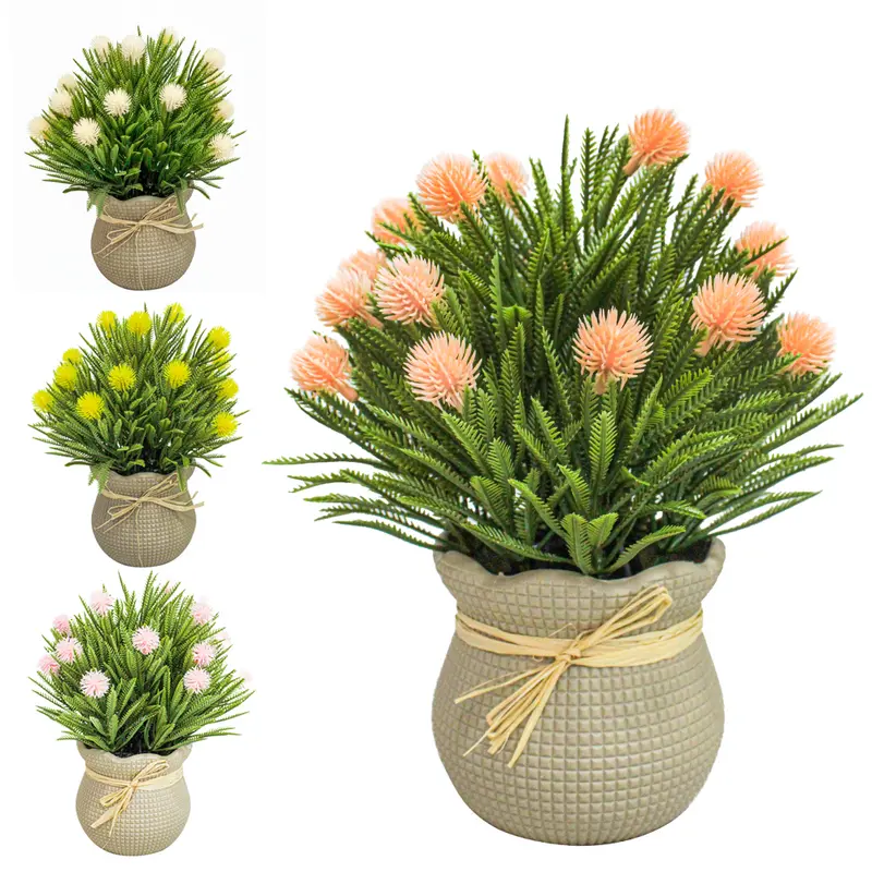 FLOR PERMANENTE CRISANTEMO COM VASO DE PLASTICO REDONDO 21X9X7,5CM VCF
