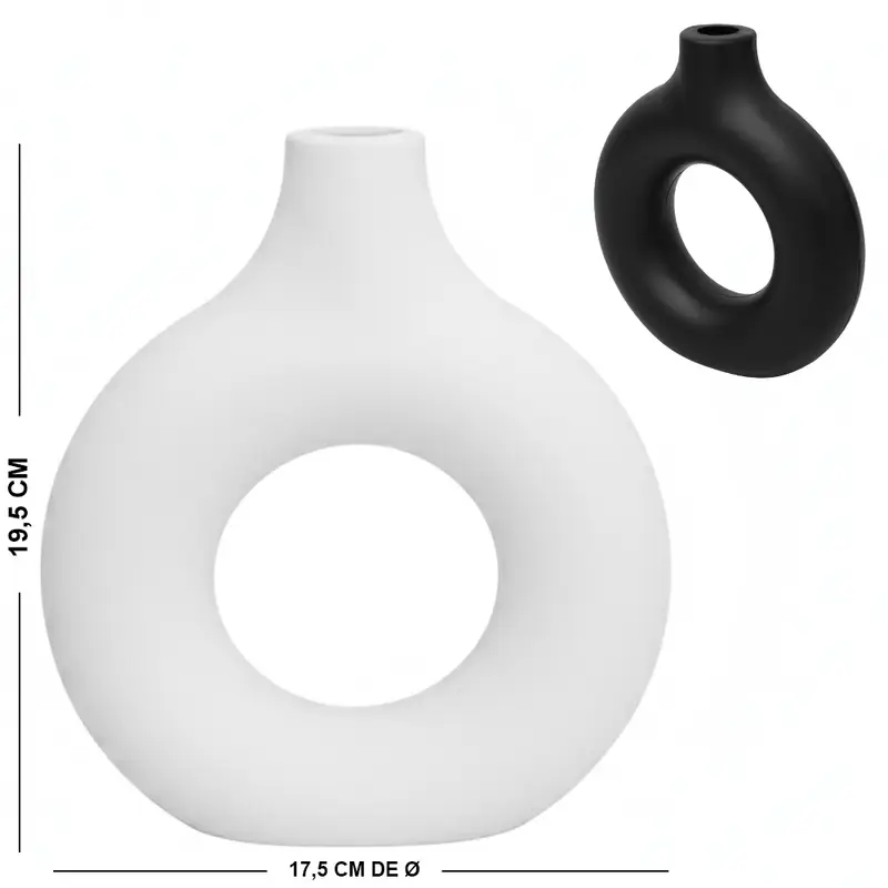 VASO DE PLASTICO REDONDO BLACK / WHITE 19,5X17,5CM DE Ø