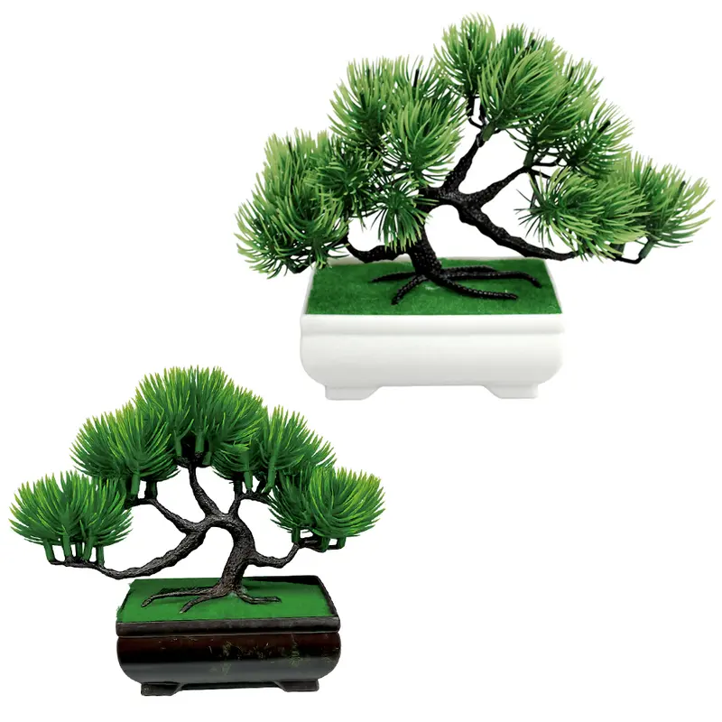 FLOR PERMANENTE BONSAI COM VASO DE PLASTICO RETANGULAR 20X15X7CM VCF