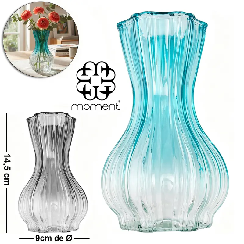 VASO DE VIDRO REDONDO 320ML 14,5X9CM DE Ø