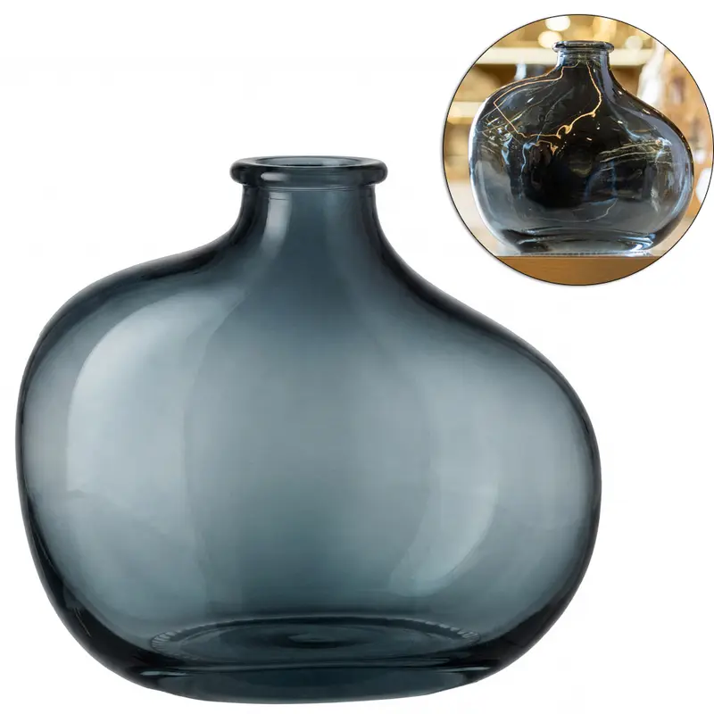 VASO DE VIDRO ORGANICS FUME 11X10X5,5CM WOLFF