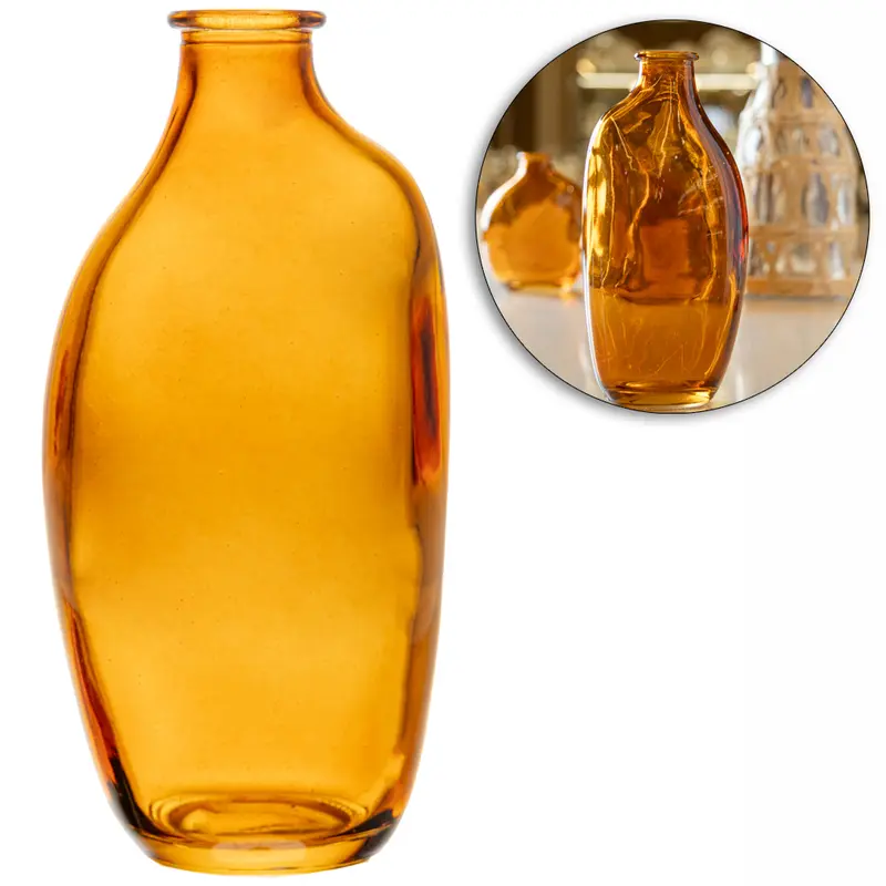 VASO DE VIDRO ORGANICS AMBAR WOLFF 15X7X5,5CM
