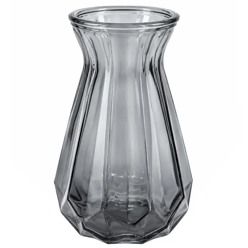 VASO DE VIDRO REDONDO FUME 18,5X11,5CM DE Ø