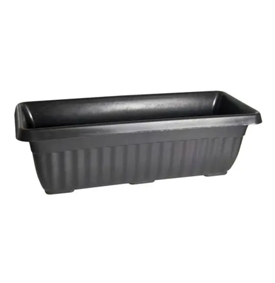 JARDINEIRA FLOREIRA PRETA 50X15CM DE PLASTICO