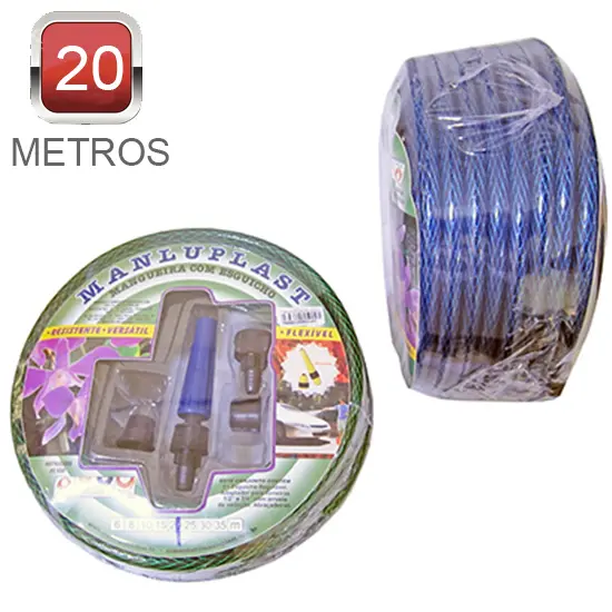 MANGUEIRA COM ESGUICHO PARA JARDIM TRANCADA MASTER POP COLORS 20 M