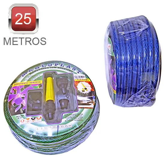 MANGUEIRA COM ESGUICHO PARA JARDIM TRANCADA MASTER POP COLORS 25 M