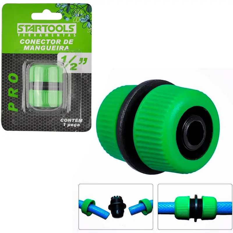 CONECTOR EMENDA PARA MANGUEIRA ENGATE RAPIDO COM PASSAGEM LIVRE ½" PRO