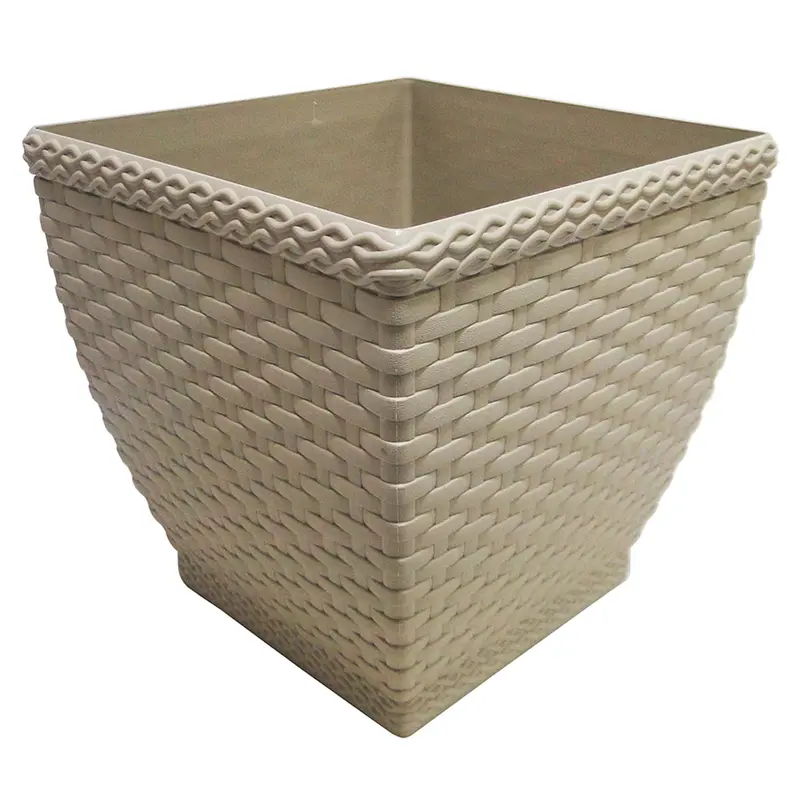 VASO QUADRADO RATTAN PALHA 2L 15X14,5CM DE PLASTICO