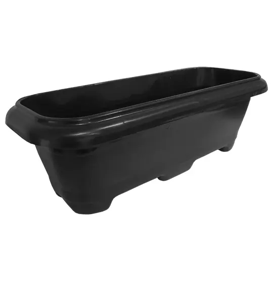 JARDINEIRA FLOREIRA PRETA 44X16,5X15,5CM 7,5L DE PLASTICO