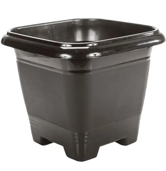 VASO QUADRADO PRETO 9,5L 28,5X24,5CM DE PLASTICO