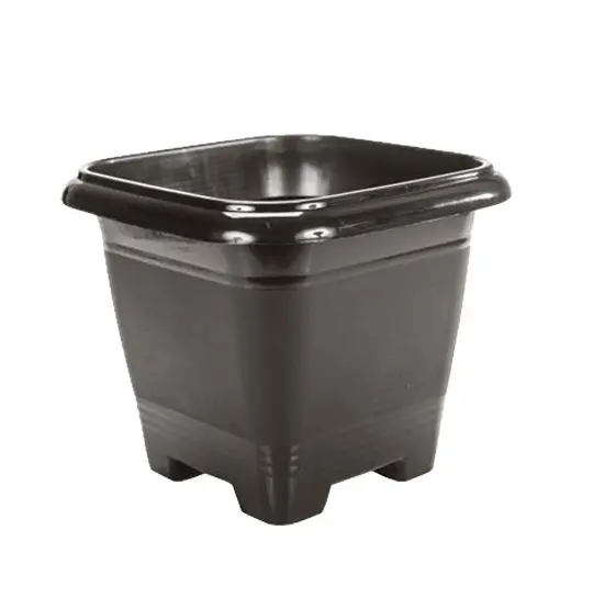 VASO QUADRADO PRETO 4,6L 22X19CM DE PLASTICO