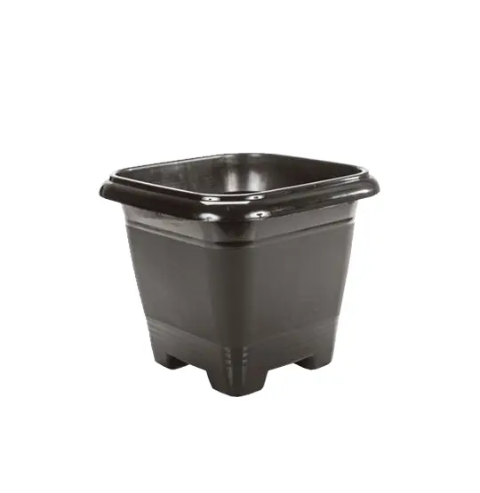 VASO QUADRADO PRETO 2L 17X15CM DE PLASTICO