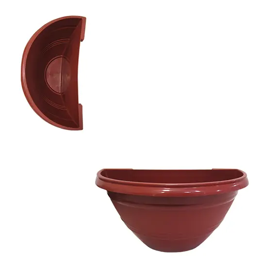 VASO MEIA LUA DE PAREDE TELHA CERAMICO 1,65L 26X13,5CM DE PLASTICO