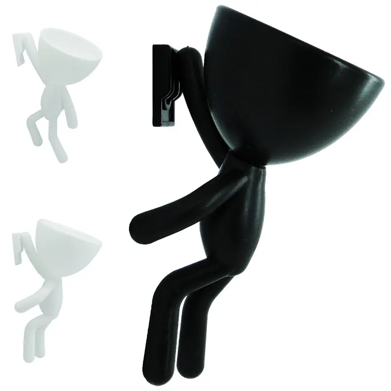 VASO DECORATIVO ROBERT PLANT ESCALADA DE PLASTICO PRETO / BRANCO 14CM