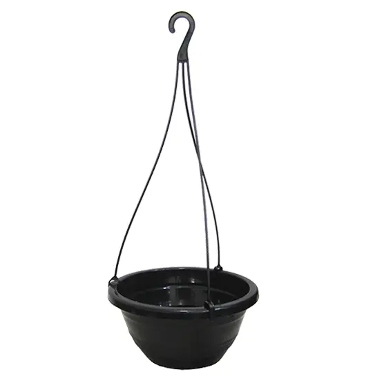 VASO REDONDO DE PENDURAR CUIA PRETO 3L 12X24,5CM DE Ø DE PLASTICO