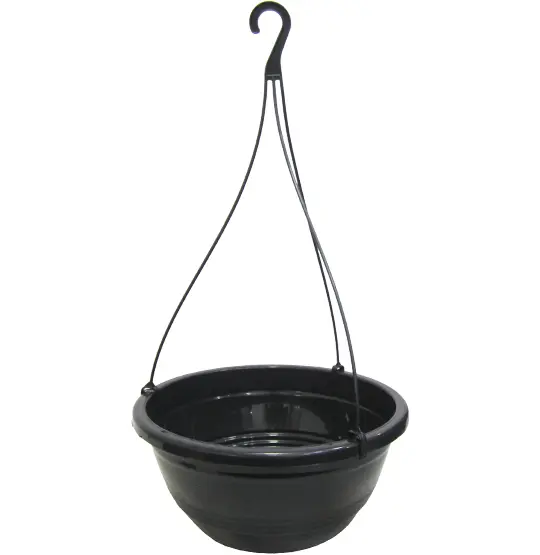 VASO REDONDO DE PENDURAR CUIA PRETO 6L 14X30CM DE Ø DE PLASTICO