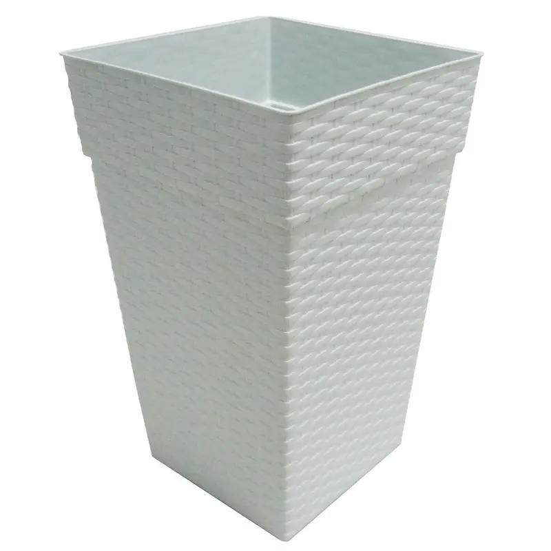 VASO QUADRADO RATTAN MARMORE 10L 35X21,7CM DE PLASTICO