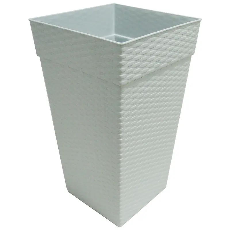 VASO QUADRADO RATTAN MARMORE 17,5L 42,5X24CM DE PLASTICO
