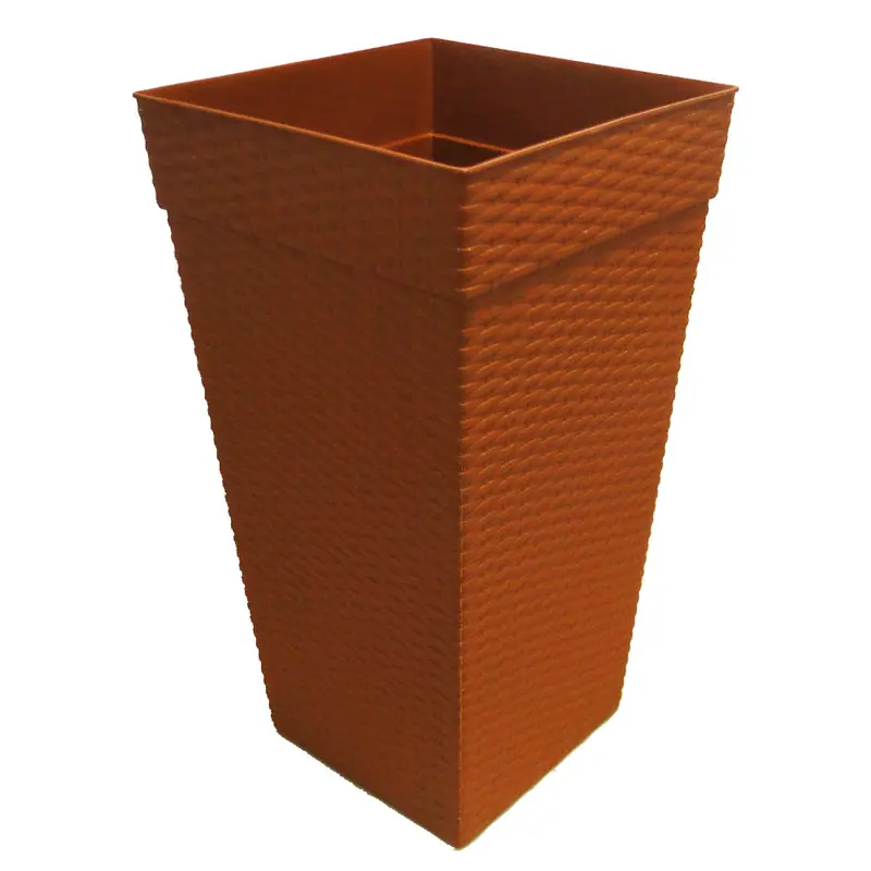 VASO QUADRADO RATTAN TELHA 28L 51,3X28CM DE PLASTICO