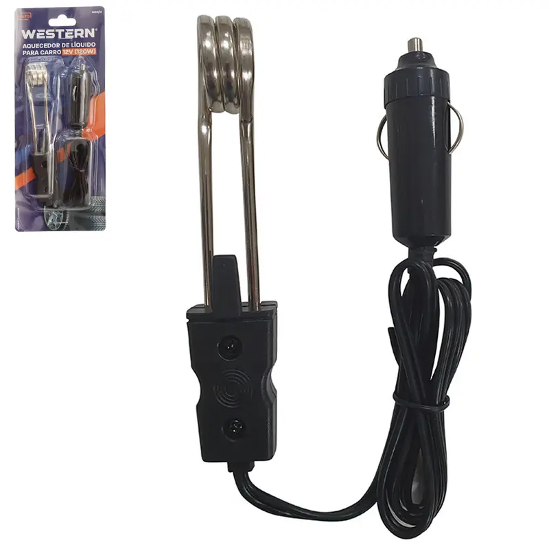 EBULIDOR / AQUECEDOR DE AGUA AUTOMOTIVO CABO PLASTICO 12V 120W