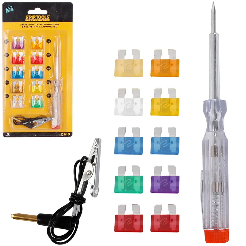 CHAVE PARA TESTE AUTOMOTIVO COM 10 FUSIVEIS (FUSIVEL) LAMINA MEDIO PRO
