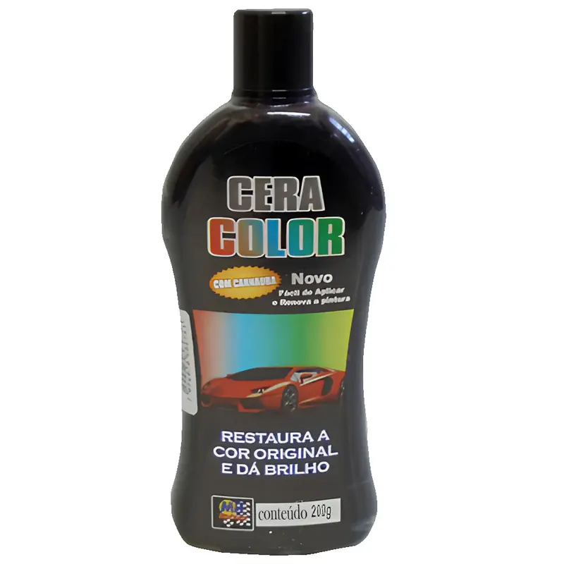 CERA AUTOMOTIVA COLOR COM CARNAUBA PRETA 200ML