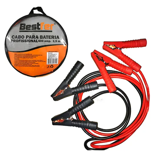 CABO CHUPETA PARA BATERIA 2,5M 600 AMP NA BOLSA