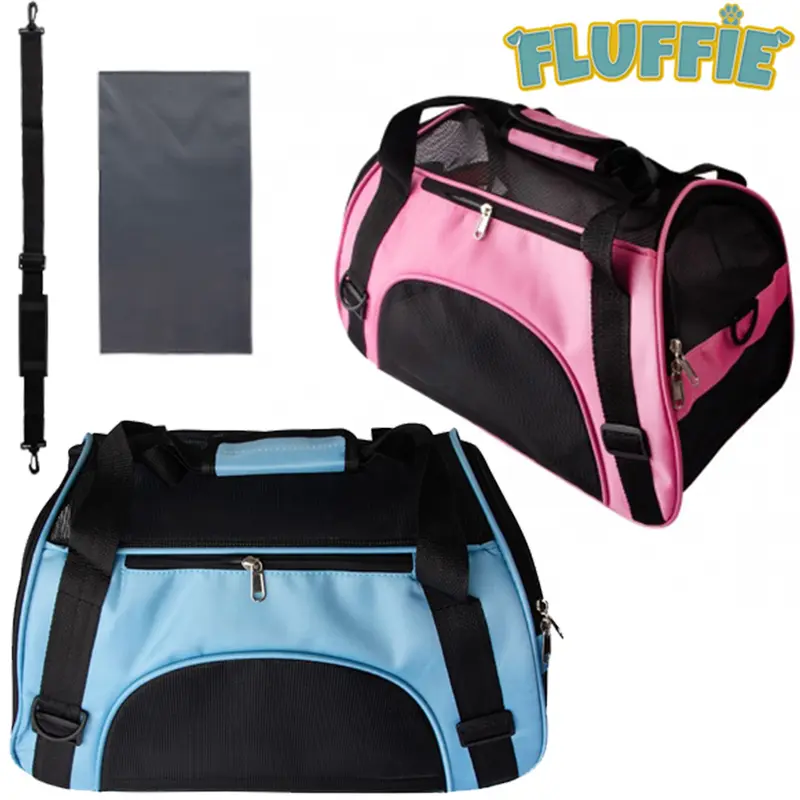 BOLSA PARA TRANSPORTE DE ANIMAIS TELADA COM ALCA FLUFFIE 47X28X26CM