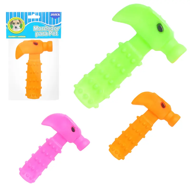 BRINQUEDO PARA CACHORRO MARTELO DE PLASTICO COM SOM 14X8,5X2,5CM