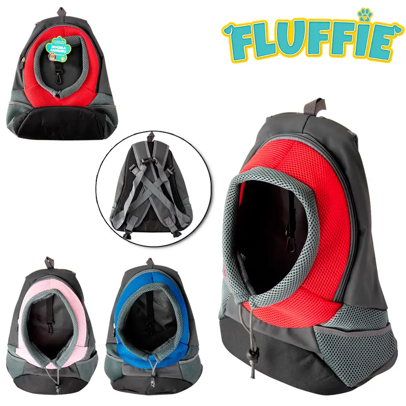 MOCHILA CANGURU PARA CACHORRO E GATO FLUFFIE 38X26X12,5CM