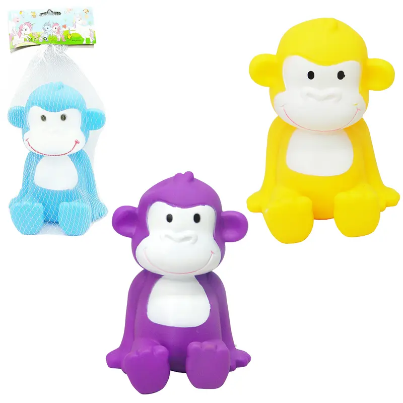 BRINQUEDO PARA CACHORRO MACACO DE PLASTICO COM SOM COLORS 16X12,5X10CM