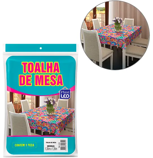 TOALHA DE MESA DE PLASTICO PE RETANGULAR ESTAMPAS SORTIDAS 2,20X1,35M