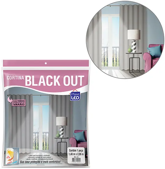 CORTINA DE VARAO DE PVC BLACK OUT 200X140CM