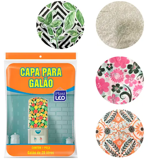 CAPA DE PLASTICO PE PARA GALAO DE 20L ESTAMPADO 27,2X19CM