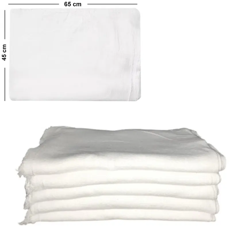 PANO SACO DE LIMPEZA DE ALGODAO MULTIUSO ALVEJADO BRANCO 65X45CM