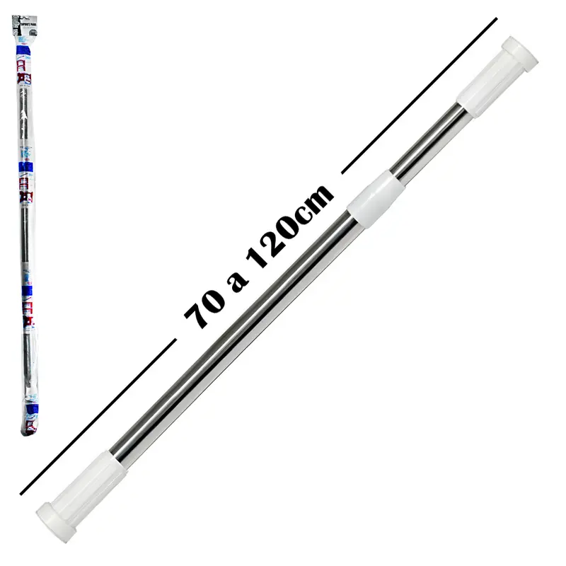 BARRA VARAO PORTA CORTINA EXTENSIVEL DE ALUMINIO 70CM A 120CM