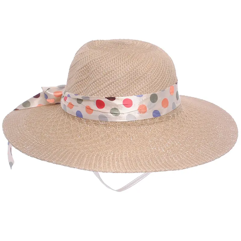 CHAPEU FEMININO LACO BOLINHAS DE POLIESTER 38X38X15CM