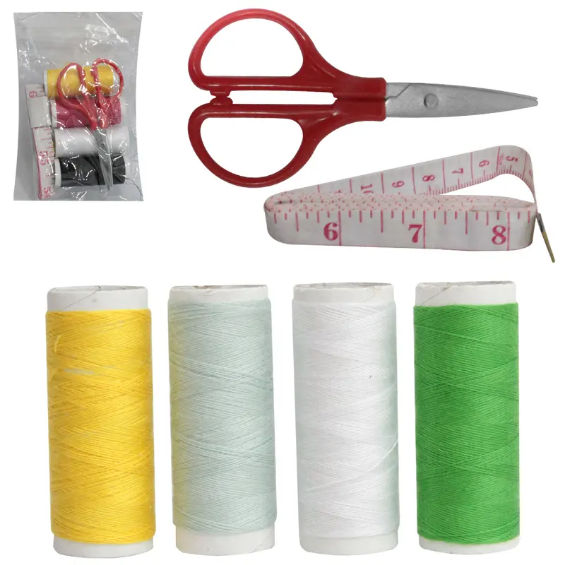 KIT COSTURA BOLSA COM 4 LINHAS + TESOURA E FITA METRICA