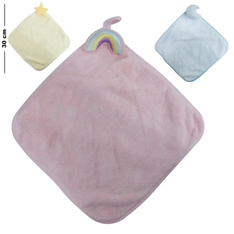 TOALHA DE MAO NANINHA DE POLIESTER ARCO IRIS 30X30CM