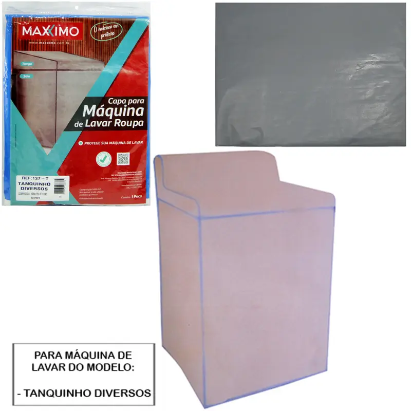 CAPA DE PLASTICO PARA MAQUINA DE LAVAR TANQUINHO COLORS 80X70X58,5CM