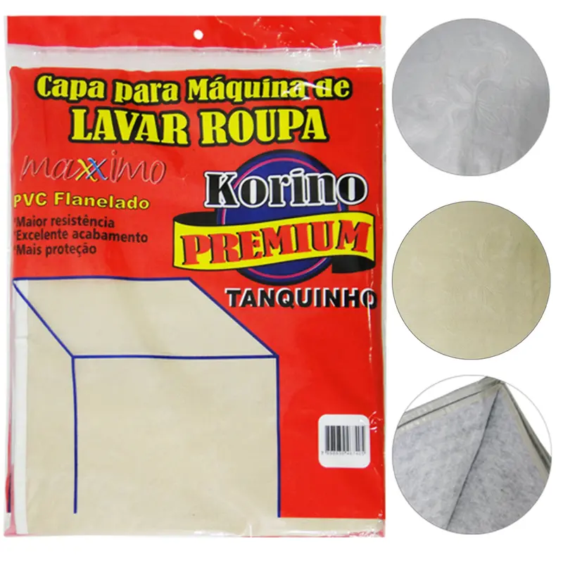 CAPA DE PVC FLANELADO PARA MAQUINA DE LAVAR KORINO PREMIUM TANQUINHO 83X56X55CM