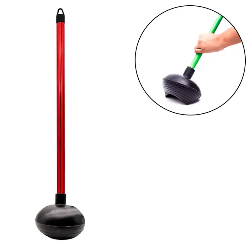DESENTUPIDOR SANITARIO DE BORRACHA WC CABO MADEIRA 70X14CM DE Ø