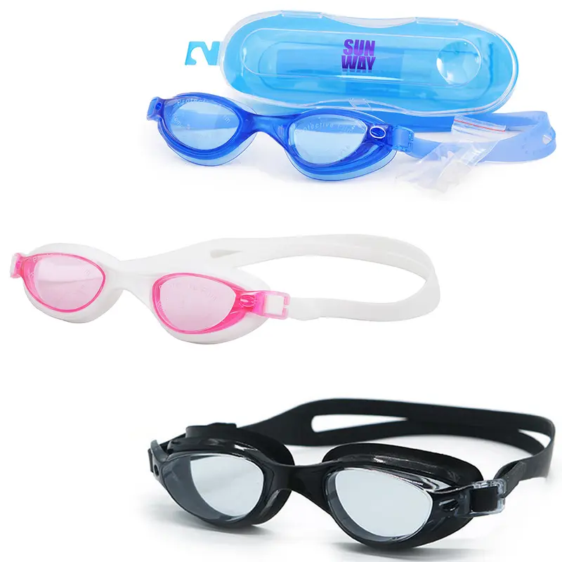 OCULOS DE NATACAO COM PROTETOR DE OUVIDO NO ESTOJO COM TRAVA SUN WAY 16,5X4CM