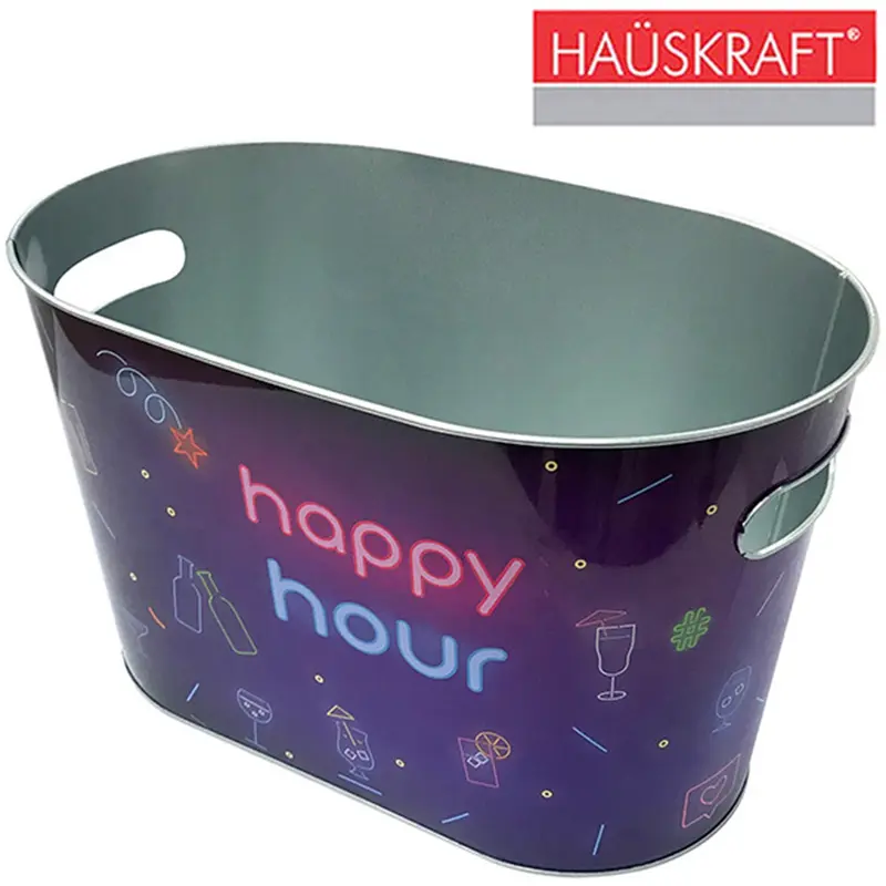 CHAMPANHEIRA / BALDE DE GELO DE METAL OVAL HAPPY HOUR HAUSKRAFT 10L