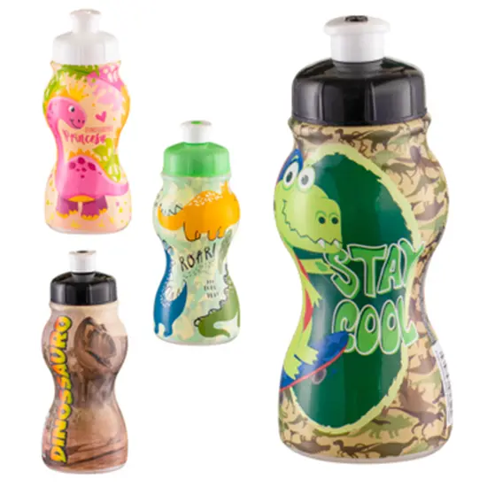GARRAFA SQUEEZE SLEEVE DE PLASTICO PP DINOSSAURO 250ML