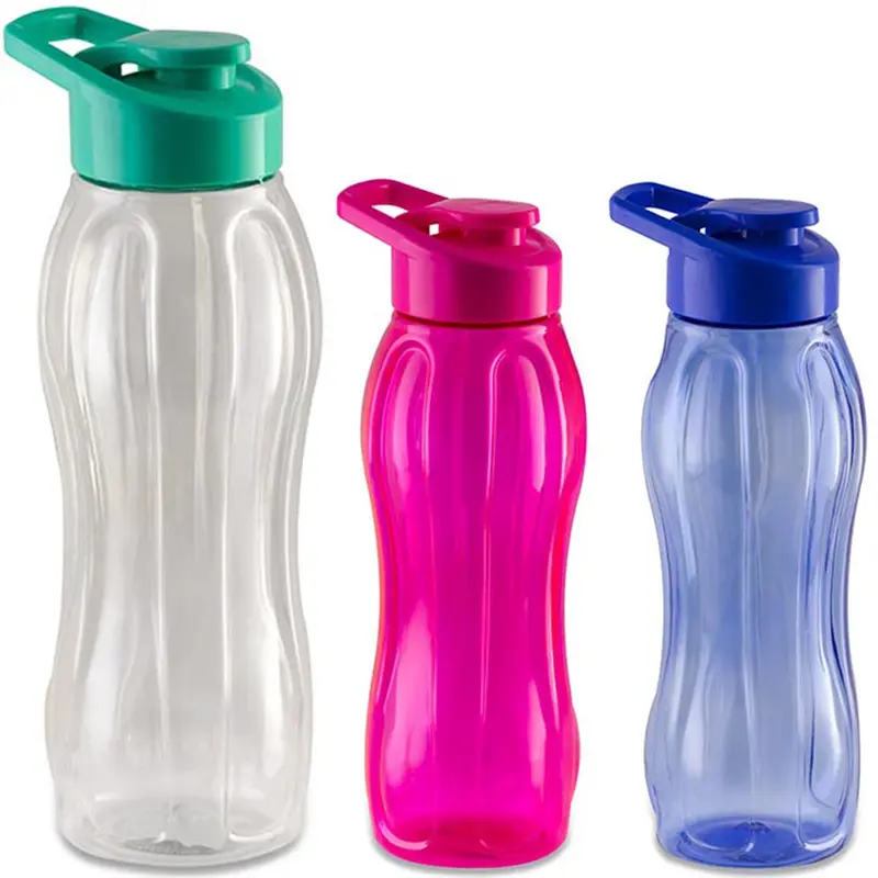 GARRAFA SQUEEZE DE PLASTICO PET BELIEVE COM TAMPA E ALCA TRANSCOLOR 1L STTW