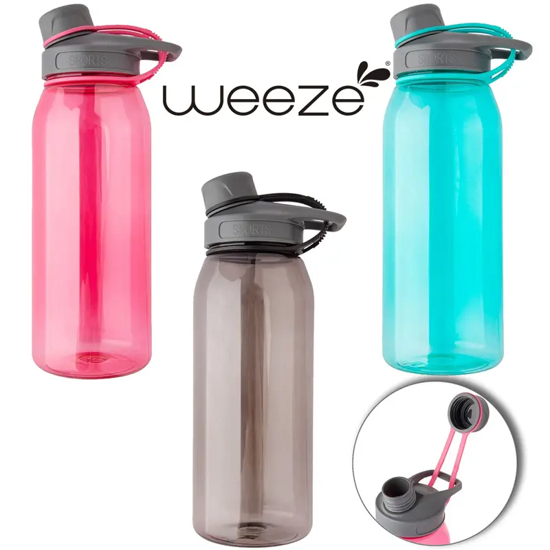 GARRAFA SQUEEZE DE PLASTICO AS SPORT COM TAMPA E ALCA WEEZE TRANSCOLOR 1000ML